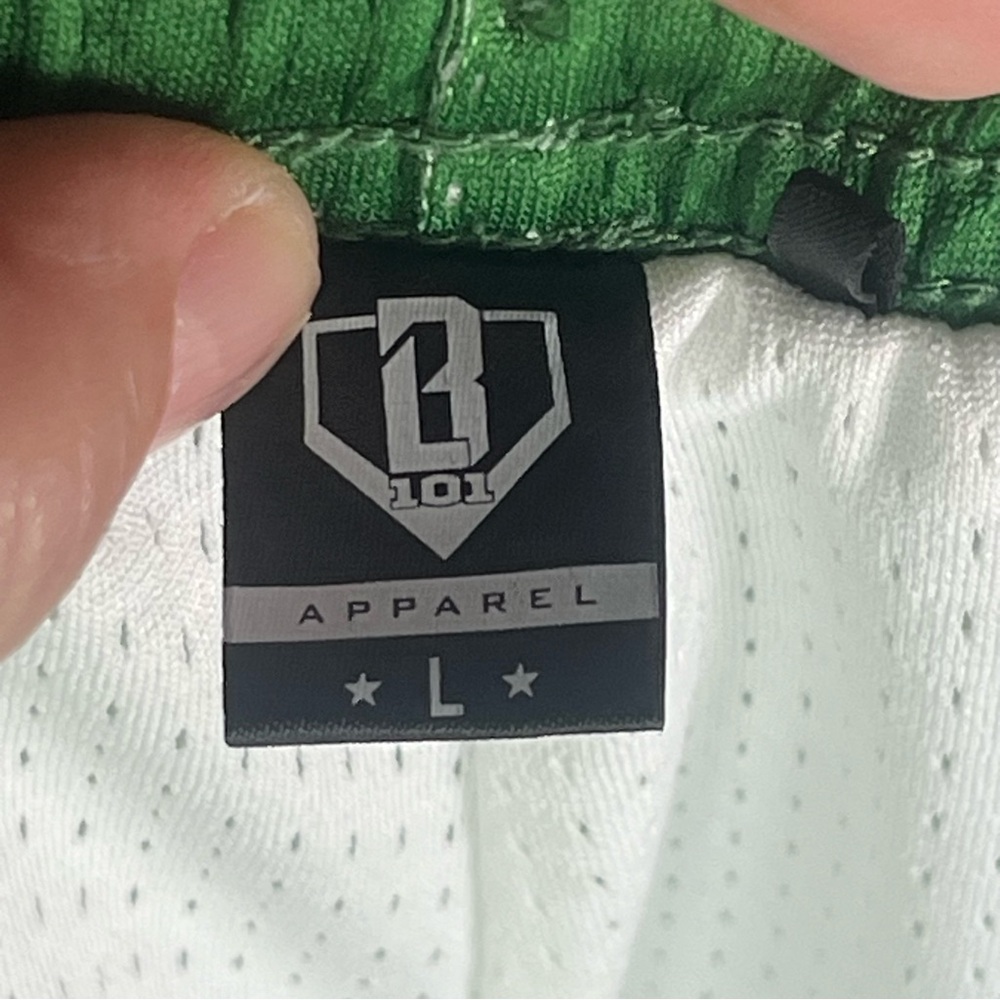 Baseball Lifestyle 101 Crayon Mesh Athletic Shorts‎ Turf Green Large Workout - Picture 4 of 6